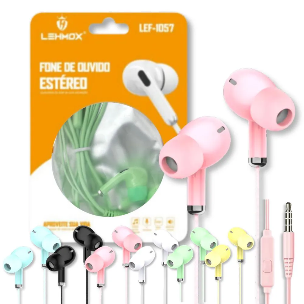 Fone De Ouvido Estéreo Com Fio e Microfone LEF-1057